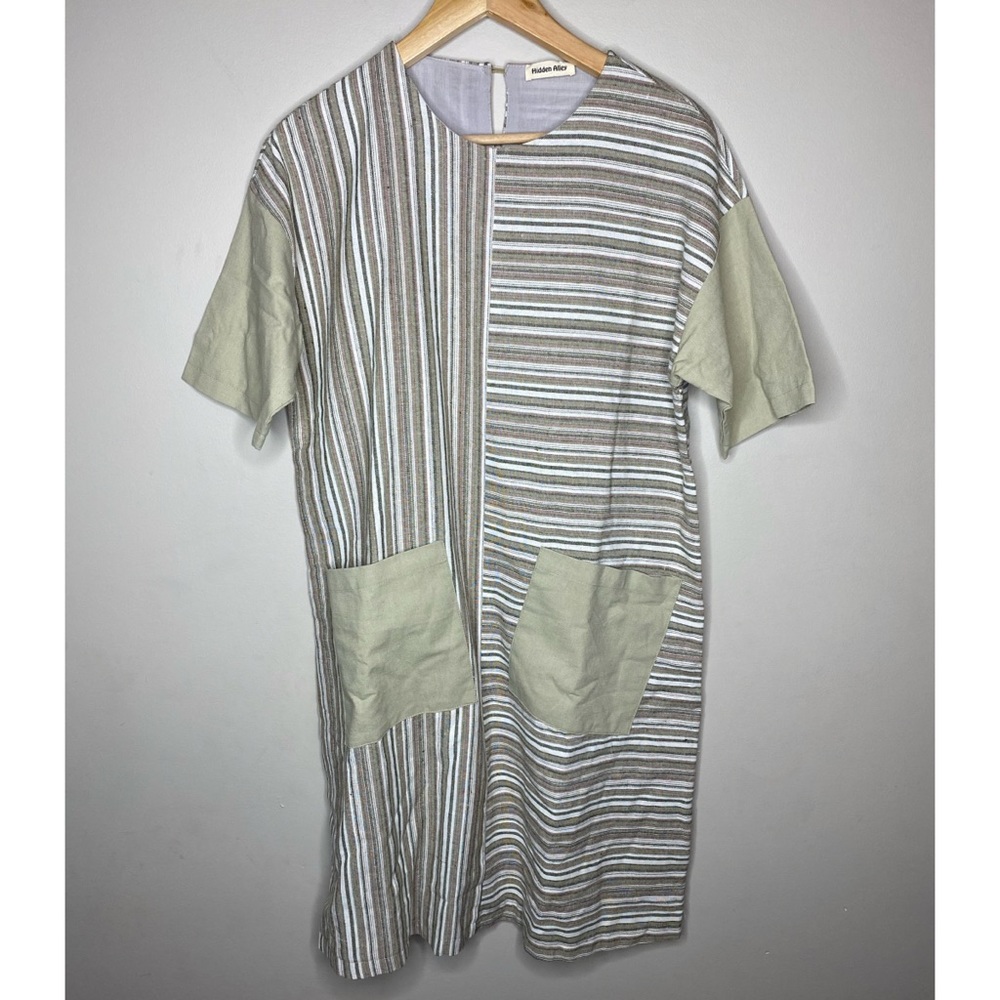 Hidden Alley Boxy Fit Cotton and linen blend dress